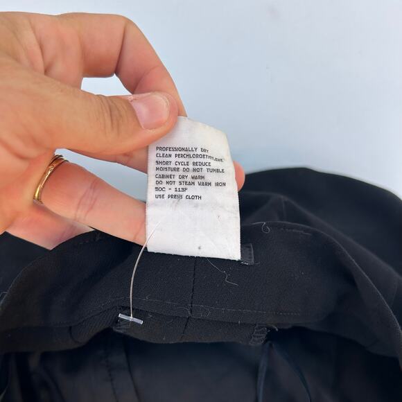 Vintage Giorgio Armani Women’s Pleated Trousers High Waisted Pants Black 38 Wool - Picture 6 of 6